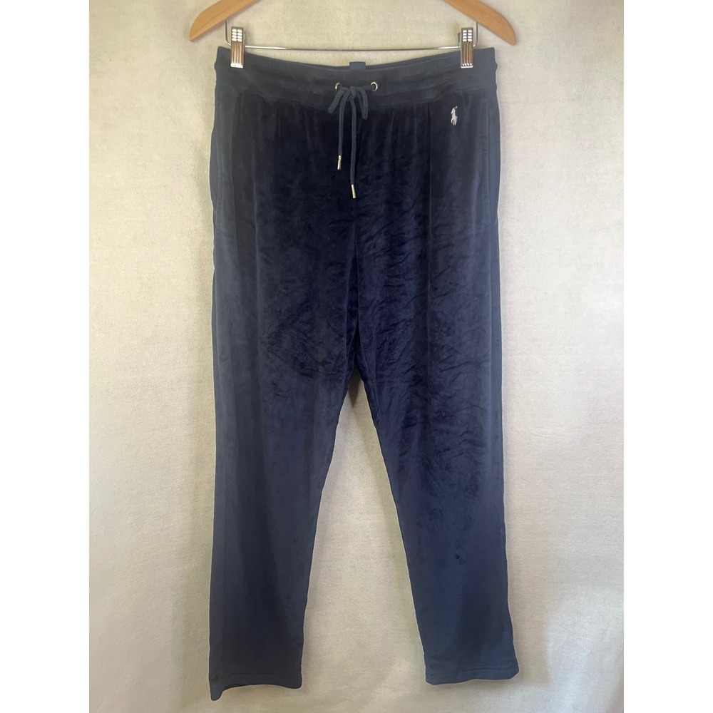 Polo Ralph Lauren Navy Blue Velour Pajama Sleep Pants Sz M